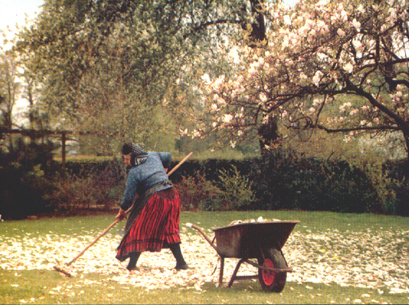 Frau in Arbeitstracht